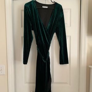 Velvet wrap dress